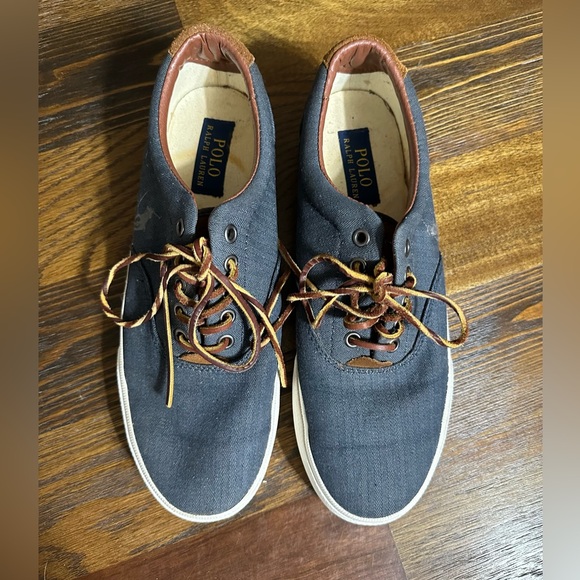 Polo by Ralph Lauren Men's Dark Blue and Brown Sneakers - Picture 4 of 6